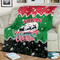 Sudan Christmas Blanket with Red Green Black Xmas Santa Sleigh and Map - Wonder Print Shop