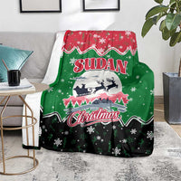 Sudan Christmas Blanket with Red Green Black Xmas Santa Sleigh and Map - Wonder Print Shop