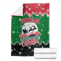 Sudan Christmas Blanket with Red Green Black Xmas Santa Sleigh and Map - Wonder Print Shop