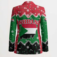 Sudan Christmas Blazer with Red Green Black Xmas Santa Sleigh and Map - Wonder Print Shop