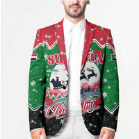 Sudan Christmas Blazer with Red Green Black Xmas Santa Sleigh and Map - Wonder Print Shop