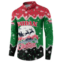 Sudan Christmas Button Sweatshirt with Red Green Black Xmas Santa Sleigh and Map - Wonder Print Shop