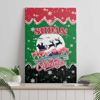Sudan Christmas Canvas Wall Art with Red Green Black Xmas Santa Sleigh and Map - Wonder Print Shop