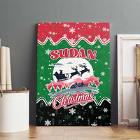 Sudan Christmas Canvas Wall Art with Red Green Black Xmas Santa Sleigh and Map - Wonder Print Shop