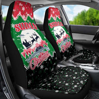Sudan Christmas Car Seat Cover with Red Green Black Xmas Santa Sleigh and Map - Wonder Print Shop