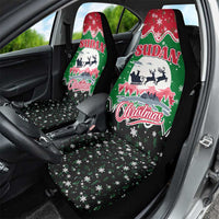 Sudan Christmas Car Seat Cover with Red Green Black Xmas Santa Sleigh and Map - Wonder Print Shop
