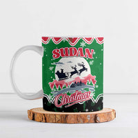 Sudan Christmas Ceramic Mug with Red Green Black Xmas Santa Sleigh and Map - Wonder Print Shop