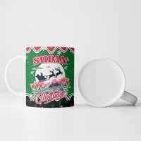 Sudan Christmas Ceramic Mug with Red Green Black Xmas Santa Sleigh and Map - Wonder Print Shop