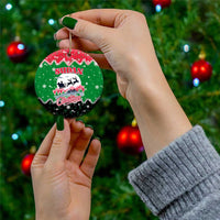 Sudan Christmas Ceramic Ornament with Red Green Black Xmas Santa Sleigh and Map - Wonder Print Shop