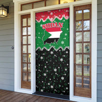 Sudan Christmas Door Cover with Red Green Black Xmas Santa Sleigh and Map - Wonder Print Shop