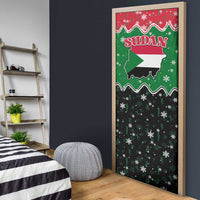 Sudan Christmas Door Cover with Red Green Black Xmas Santa Sleigh and Map - Wonder Print Shop