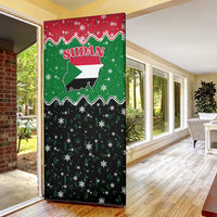 Sudan Christmas Door Cover with Red Green Black Xmas Santa Sleigh and Map - Wonder Print Shop