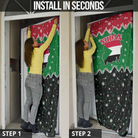 Sudan Christmas Door Cover with Red Green Black Xmas Santa Sleigh and Map - Wonder Print Shop