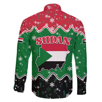 Sudan Christmas Family Matching Off The Shoulder Long Sleeve Dress and Hawaiian Shirt with Red Green Black Xmas Santa Sleigh and Map - Wonder Print Shop