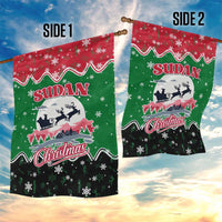 Sudan Christmas Garden Flag with Red Green Black Xmas Santa Sleigh and Map - Wonder Print Shop