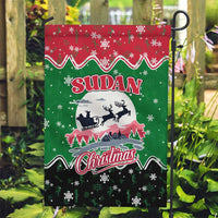 Sudan Christmas Garden Flag with Red Green Black Xmas Santa Sleigh and Map - Wonder Print Shop
