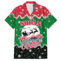 Sudan Christmas Hawaiian Shirt with Red Green Black Xmas Santa Sleigh and Map - Wonder Print Shop