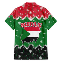 Sudan Christmas Hawaiian Shirt with Red Green Black Xmas Santa Sleigh and Map - Wonder Print Shop