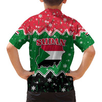 Sudan Christmas Hawaiian Shirt with Red Green Black Xmas Santa Sleigh and Map - Wonder Print Shop