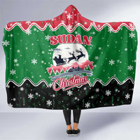 Sudan Christmas Hooded Blanket with Red Green Black Xmas Santa Sleigh and Map - Wonder Print Shop
