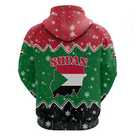 Sudan Christmas Hoodie with Red Green Black Xmas Santa Sleigh and Map - Wonder Print Shop