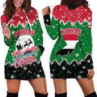 Sudan Christmas Hoodie Dress with Red Green Black Xmas Santa Sleigh and Map - Wonder Print Shop