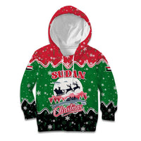 Sudan Christmas Kid Hoodie with Red Green Black Xmas Santa Sleigh and Map - Wonder Print Shop
