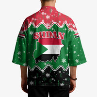 Sudan Christmas Kimono with Red Green Black Xmas Santa Sleigh and Map - Wonder Print Shop