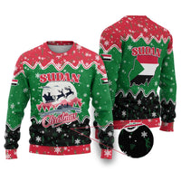 Sudan Christmas Ugly Christmas Sweater with Red Green Black Xmas Santa Sleigh and Map - Wonder Print Shop