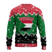 Sudan Christmas Ugly Christmas Sweater with Red Green Black Xmas Santa Sleigh and Map - Wonder Print Shop