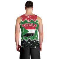 Sudan Christmas Men Tank Top with Red Green Black Xmas Santa Sleigh and Map - Wonder Print Shop