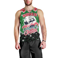 Sudan Christmas Men Tank Top with Red Green Black Xmas Santa Sleigh and Map - Wonder Print Shop
