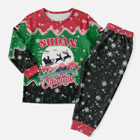 Sudan Christmas Pajama Set with Red Green Black Xmas Santa Sleigh and Map - Wonder Print Shop