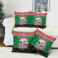 Sudan Christmas Pillow Cover with Red Green Black Xmas Santa Sleigh and Map - Wonder Print Shop