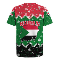 Sudan Christmas Rugby Jersey with Red Green Black Xmas Santa Sleigh and Map - Wonder Print Shop