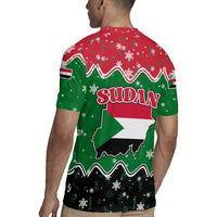Sudan Christmas Rugby Jersey with Red Green Black Xmas Santa Sleigh and Map - Wonder Print Shop