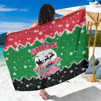 Sudan Christmas Sarong with Red Green Black Xmas Santa Sleigh and Map - Wonder Print Shop