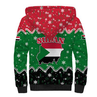 Sudan Christmas Sherpa Hoodie with Red Green Black Xmas Santa Sleigh and Map - Wonder Print Shop