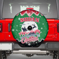 Sudan Christmas Spare Tire Cover with Red Green Black Xmas Santa Sleigh and Map - Wonder Print Shop