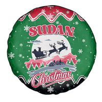 Sudan Christmas Spare Tire Cover with Red Green Black Xmas Santa Sleigh and Map - Wonder Print Shop