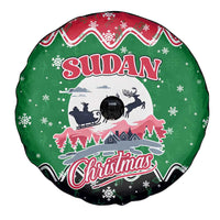 Sudan Christmas Spare Tire Cover with Red Green Black Xmas Santa Sleigh and Map - Wonder Print Shop