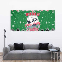 Sudan Christmas Tapestry with Red Green Black Xmas Santa Sleigh and Map - Wonder Print Shop