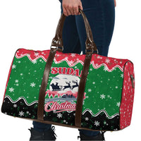 Sudan Christmas Travel Bag with Red Green Black Xmas Santa Sleigh and Map - Wonder Print Shop