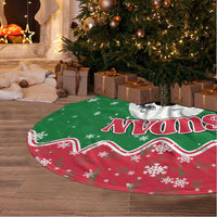 Sudan Christmas Tree Skirt with Red Green Black Xmas Santa Sleigh and Map - Wonder Print Shop
