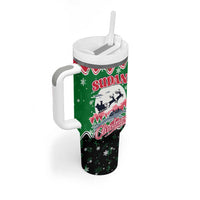 Sudan Christmas Tumbler With Handle with Red Green Black Xmas Santa Sleigh and Map - Wonder Print Shop