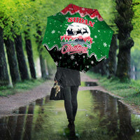 Sudan Christmas Umbrella with Red Green Black Xmas Santa Sleigh and Map - Wonder Print Shop