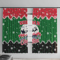 Sudan Christmas Window Curtain with Red Green Black Xmas Santa Sleigh and Map - Wonder Print Shop