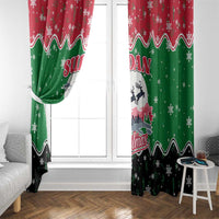 Sudan Christmas Window Curtain with Red Green Black Xmas Santa Sleigh and Map - Wonder Print Shop