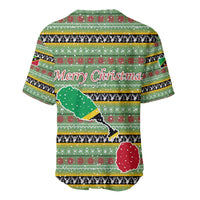 Saint Kitts and Nevis Christmas Baseball Jersey with Green Red Black Xmas Sailboat and Map - Wonder Print Shop