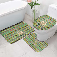 Saint Kitts and Nevis Christmas Bathroom Set with Green Red Black Xmas Sailboat and Map - Wonder Print Shop